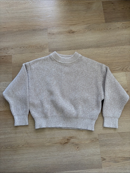 Uniqlo Sweaters - Uniqlo Women's Ribbed Crewneck Sweater - Light Beige